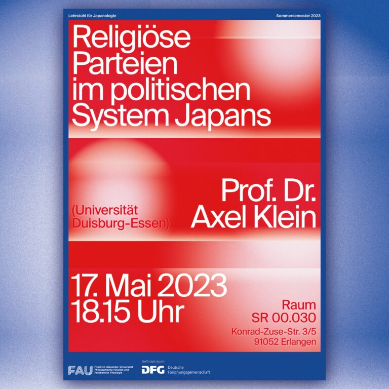 VERSCHOBEN: Vortrag: „Religiöse Parteien im politischen System Japans“